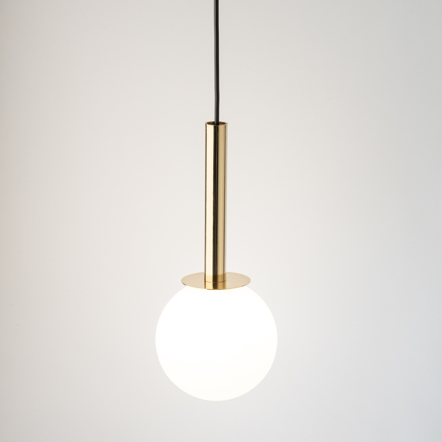 Ljuskrona med textilsladd DAISY 1xG9/12W/230V diameter 14 cm guld/svart/vit