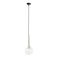 Ljuskrona med textilsladd DAISY 1xG9/12W/230V diameter 14 cm skinande krom/svart/genomskinlig