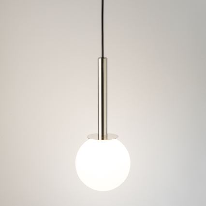 Ljuskrona med textilsladd DAISY 1xG9/12W/230V diameter 14 cm skinande krom/svart/vit