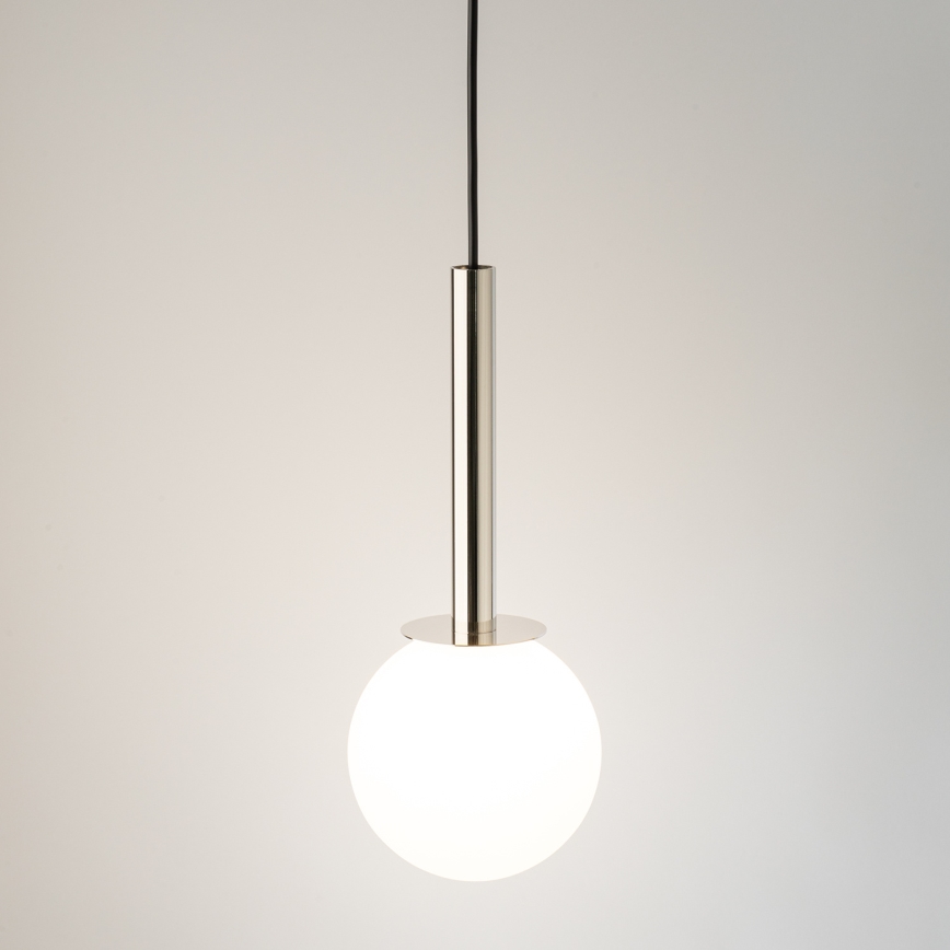 Ljuskrona med textilsladd DAISY 1xG9/12W/230V diameter 14 cm skinande krom/svart/vit