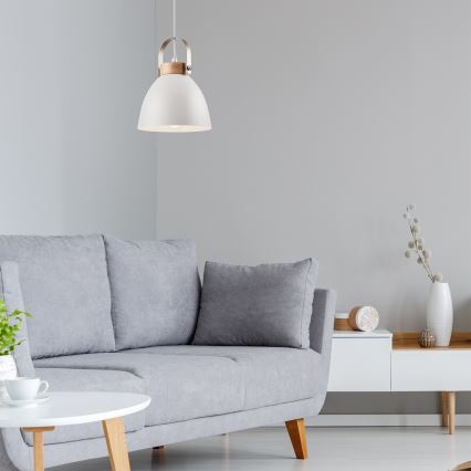 Ljuskrona med textilsladd DANIELLE 1xE27/60W/230V bok