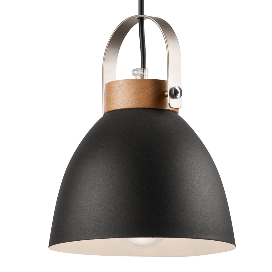 Ljuskrona med textilsladd DANIELLE 2xE27/60W/230V bok - FSC certifierade