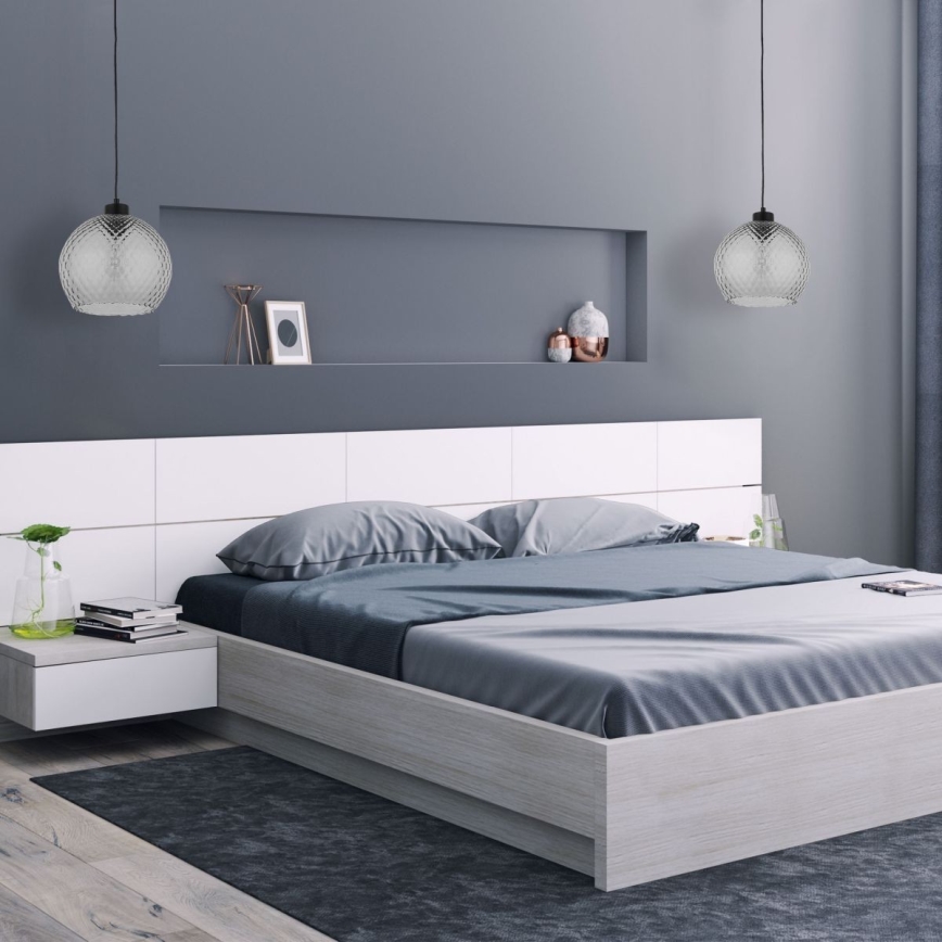 Ljuskrona med textilsladd DEVON 1xE27/15W/230V