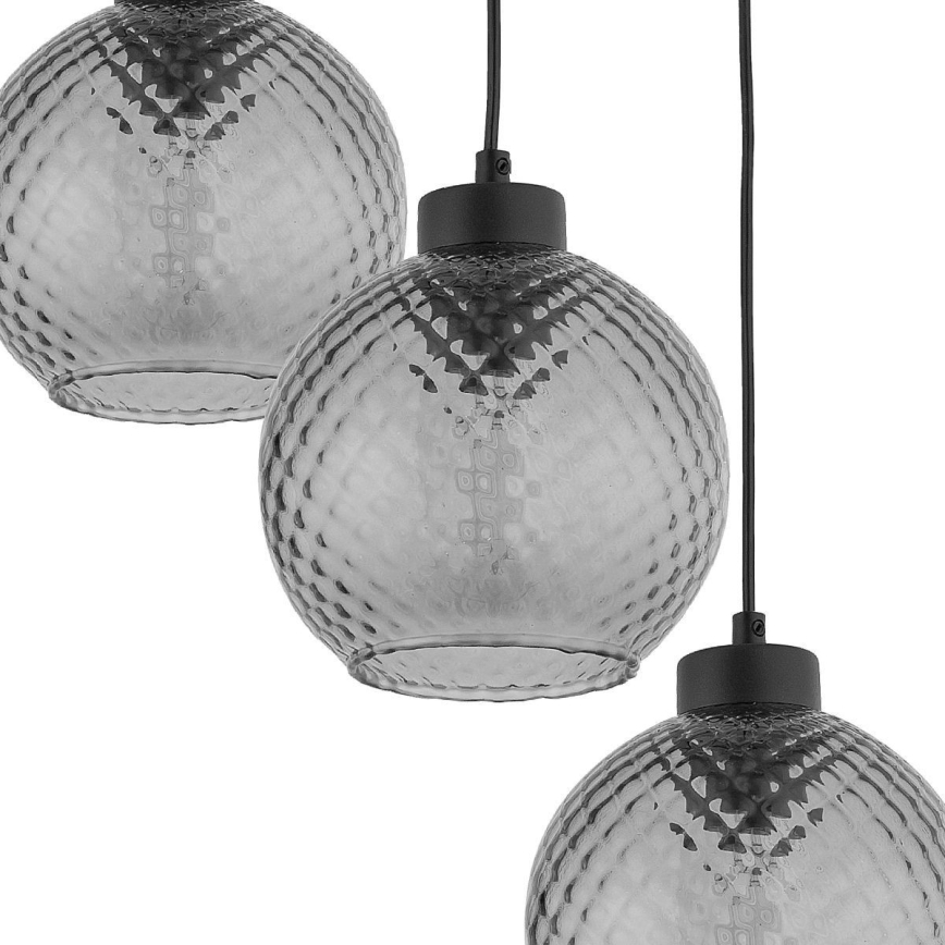 Ljuskrona med textilsladd DEVON 3xE27/15W/230V