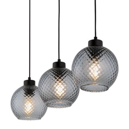 Ljuskrona med textilsladd DEVON 3xE27/15W/230V