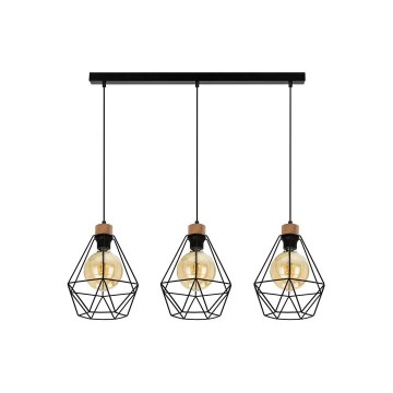 Ljuskrona med textilsladd DIAMENT 3xE27/60W/230V ek – FSC certifierade