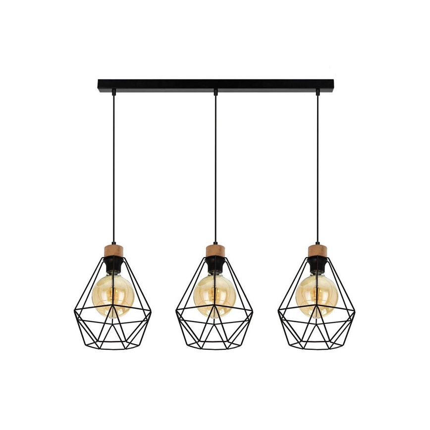 Ljuskrona med textilsladd DIAMENT 3xE27/60W/230V ek – FSC certifierade