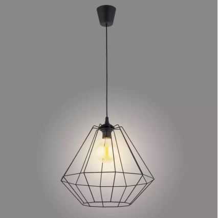 Ljuskrona med textilsladd DIAMOND 1xE27/60W/230V