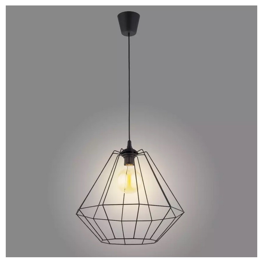 Ljuskrona med textilsladd DIAMOND 1xE27/60W/230V