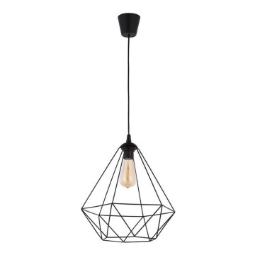 Ljuskrona med textilsladd DIAMOND 1xE27/60W/230V svart