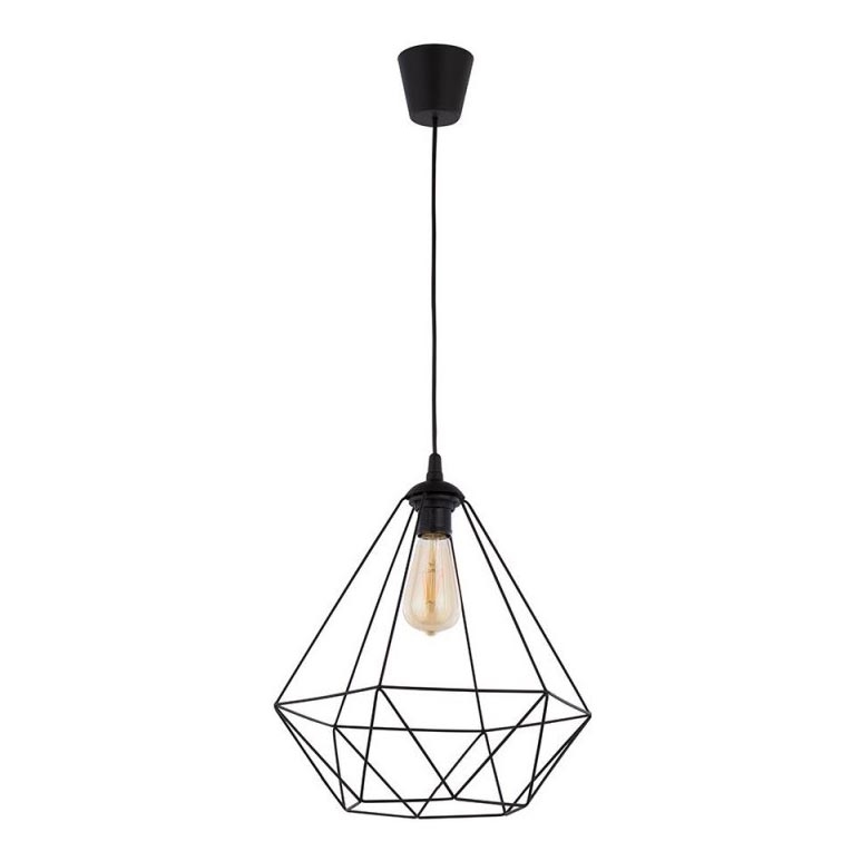 Ljuskrona med textilsladd DIAMOND 1xE27/60W/230V svart