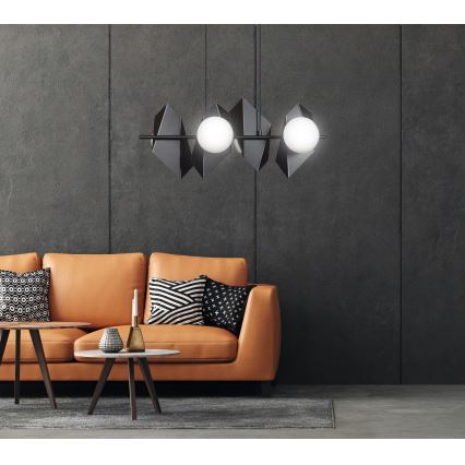 Ljuskrona med textilsladd DRIFTON 4xE14/10W/230V svart