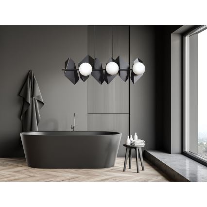 Ljuskrona med textilsladd DRIFTON 6xE14/10W/230V svart