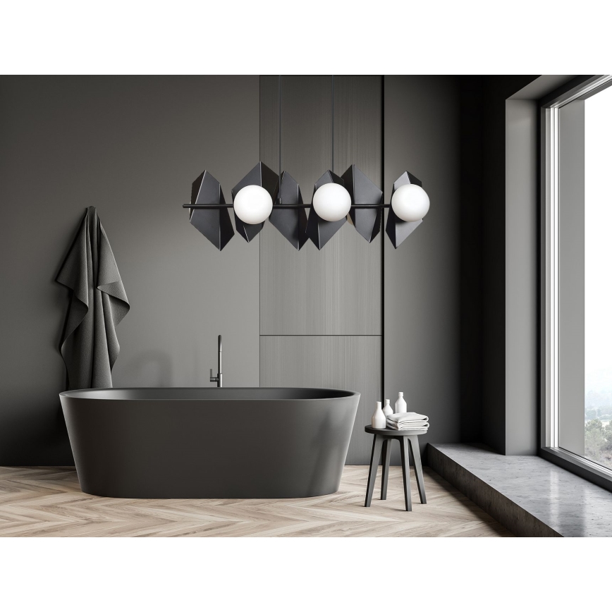 Ljuskrona med textilsladd DRIFTON 6xE14/10W/230V svart