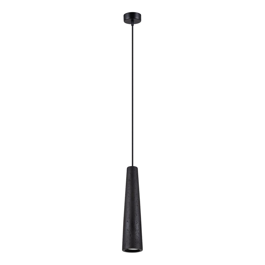 Ljuskrona med textilsladd ELECTRA 1xGU10/10W/230V betong/svart