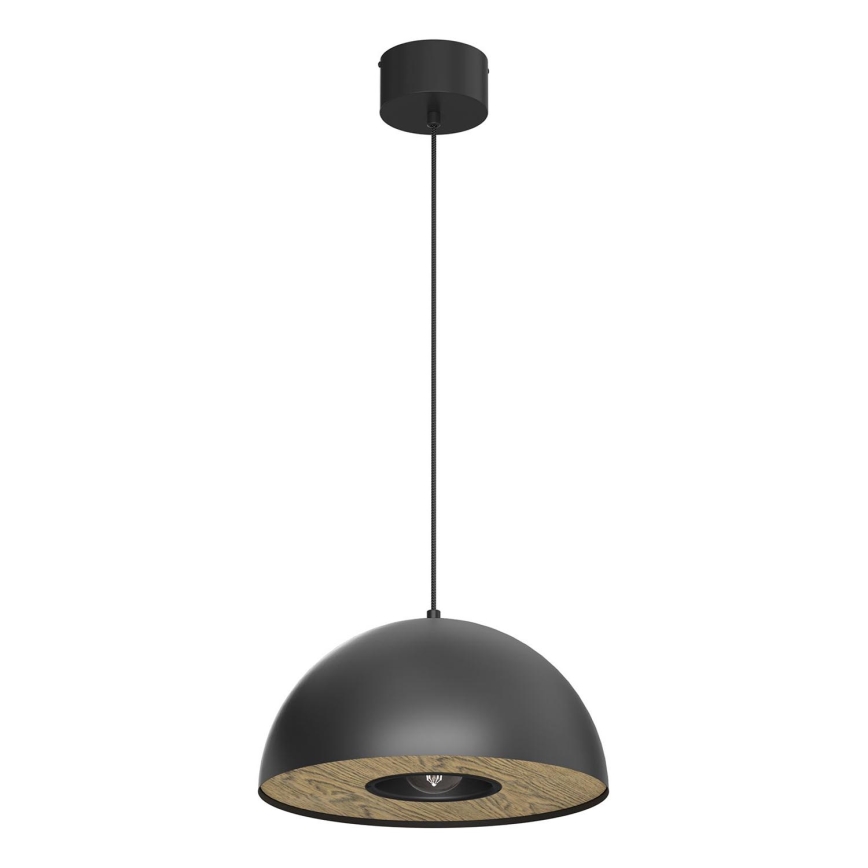 Ljuskrona med textilsladd ELGUND 1xE27/15W/230V diameter 35 cm svart