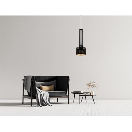 Ljuskrona med textilsladd ELIS 1xE27/60W/230V diameter 15 cm