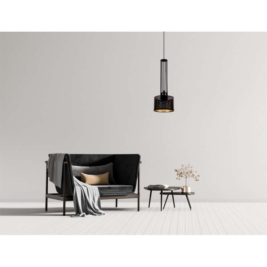 Ljuskrona med textilsladd ELIS 1xE27/60W/230V diameter 15 cm