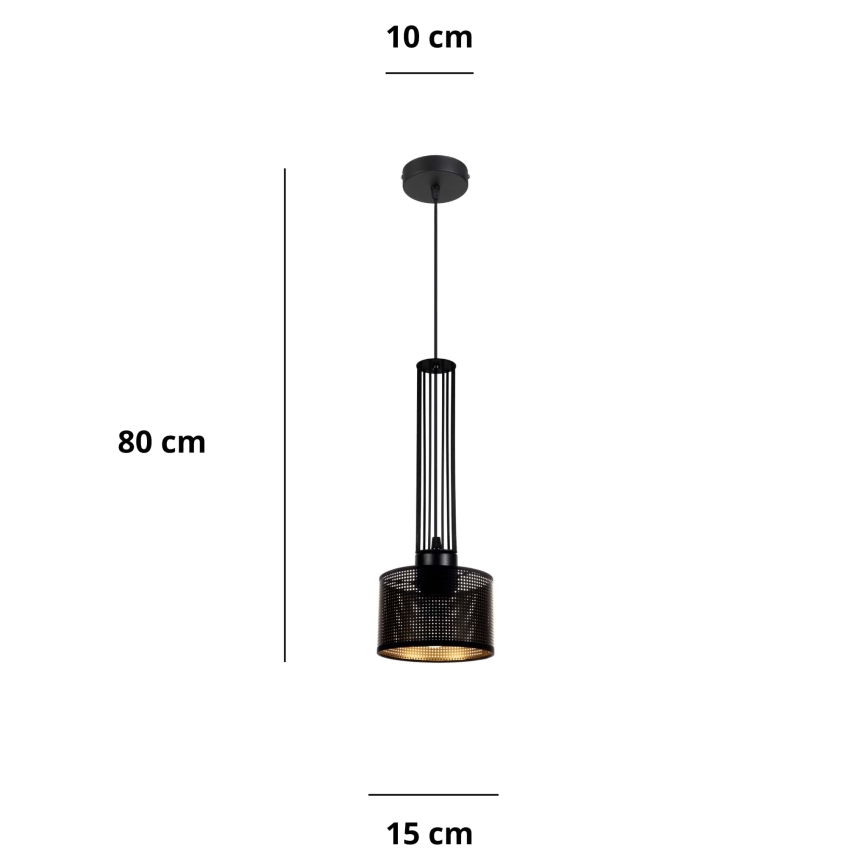 Ljuskrona med textilsladd ELIS 1xE27/60W/230V diameter 15 cm