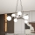 Ljuskrona med textilsladd ESSA 8xE14/10W/230V svart/vit