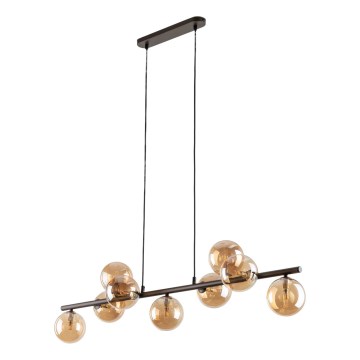 Ljuskrona med textilsladd ESTERA 9xG9/6W/230V brun/rökig beige