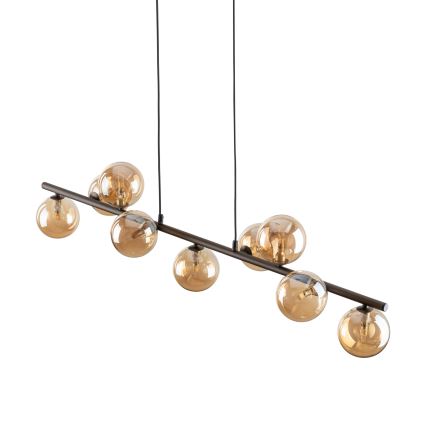 Ljuskrona med textilsladd ESTERA 9xG9/6W/230V brun/rökig beige