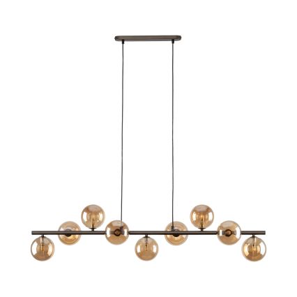Ljuskrona med textilsladd ESTERA 9xG9/6W/230V brun/rökig beige