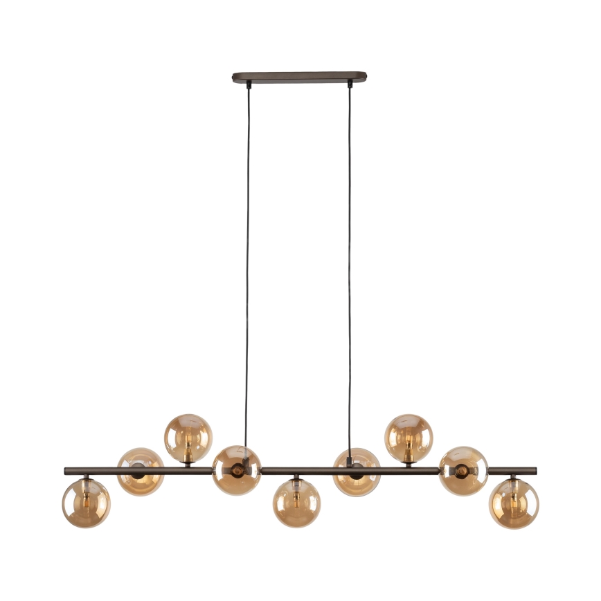 Ljuskrona med textilsladd ESTERA 9xG9/6W/230V brun/rökig beige