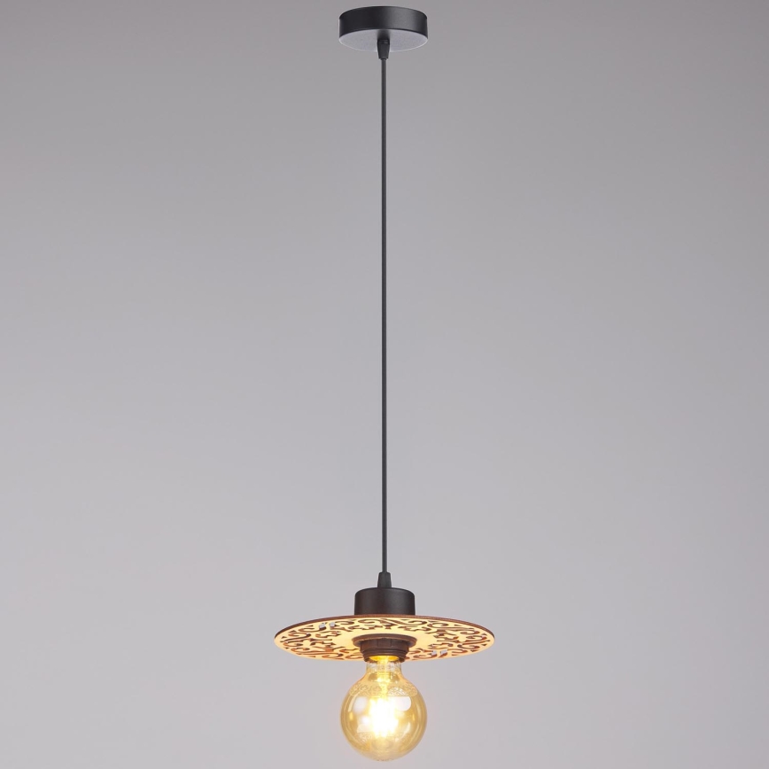 Ljuskrona med textilsladd FALCO 1xE27/60W/230V diameter 20 cm beige