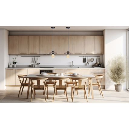 Ljuskrona med textilsladd FALCO 1xE27/60W/230V diameter 20 cm beige