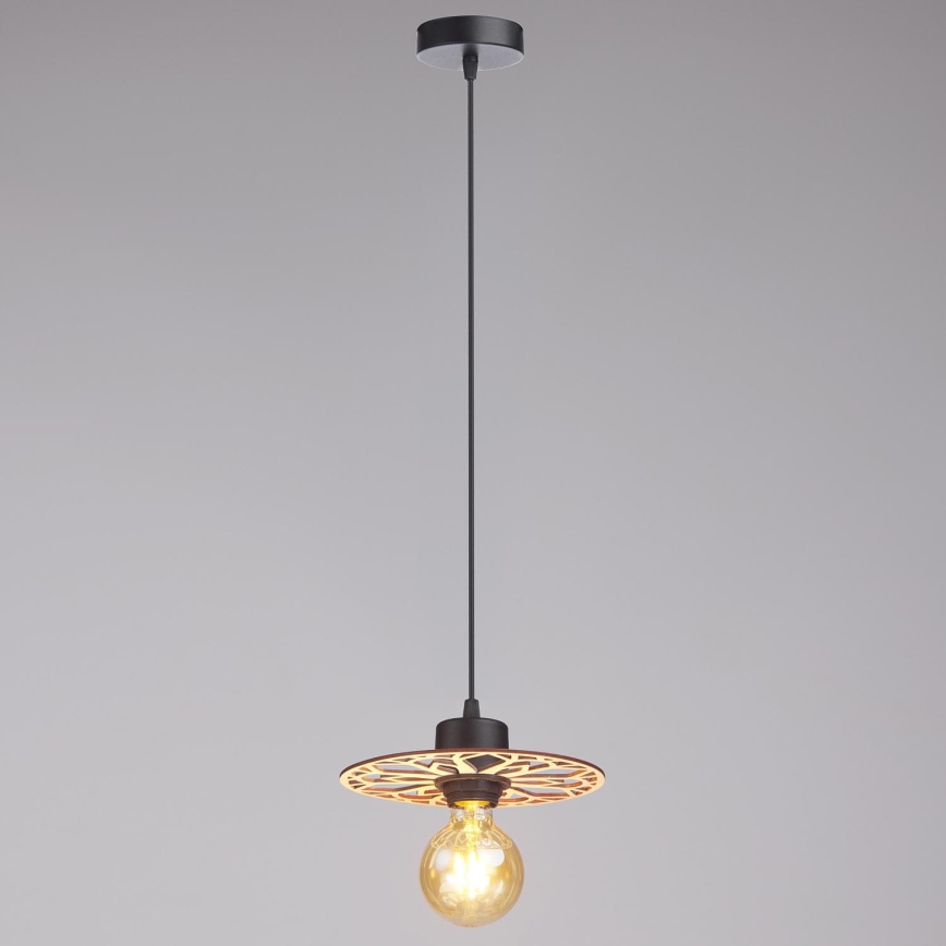 Ljuskrona med textilsladd FALCO 1xE27/60W/230V diameter 20 cm beige