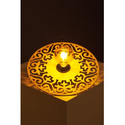 Ljuskrona med textilsladd FALCO 1xE27/60W/230V diameter 30 cm beige