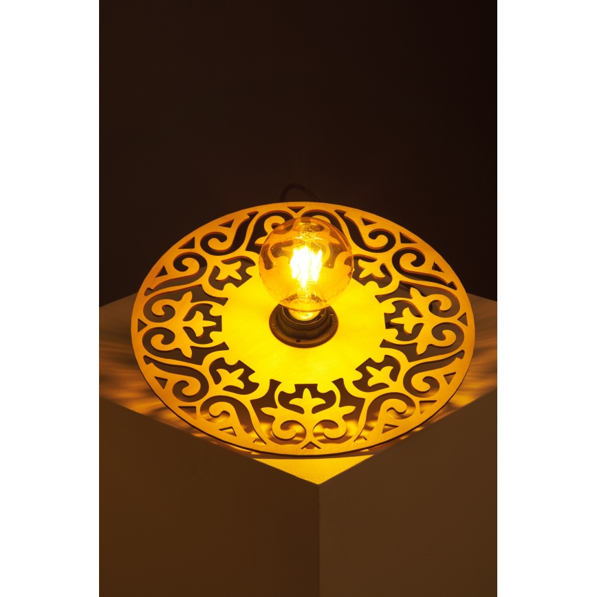 Ljuskrona med textilsladd FALCO 1xE27/60W/230V diameter 30 cm beige