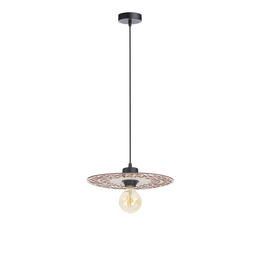 Ljuskrona med textilsladd FALCO 1xE27/60W/230V diameter 30 cm beige