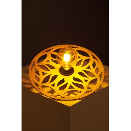 Ljuskrona med textilsladd FALCO 1xE27/60W/230V diameter 30 cm beige
