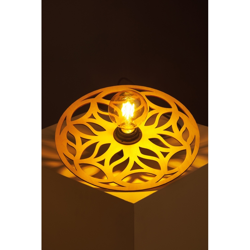Ljuskrona med textilsladd FALCO 1xE27/60W/230V diameter 30 cm beige