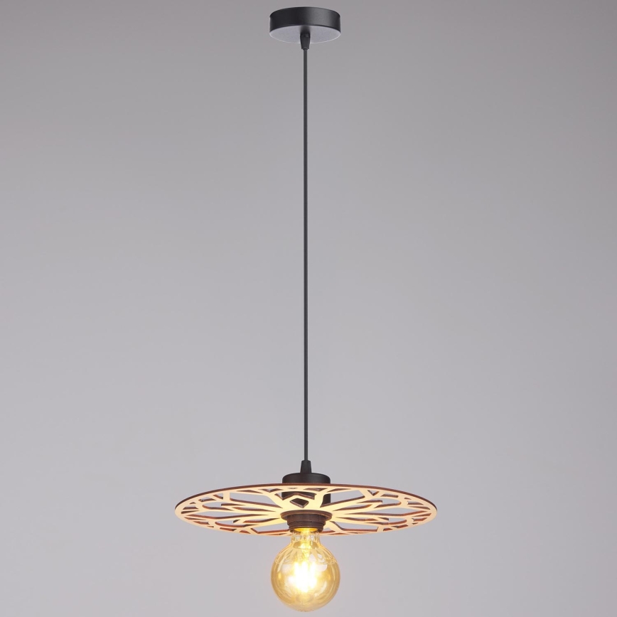 Ljuskrona med textilsladd FALCO 1xE27/60W/230V diameter 30 cm beige