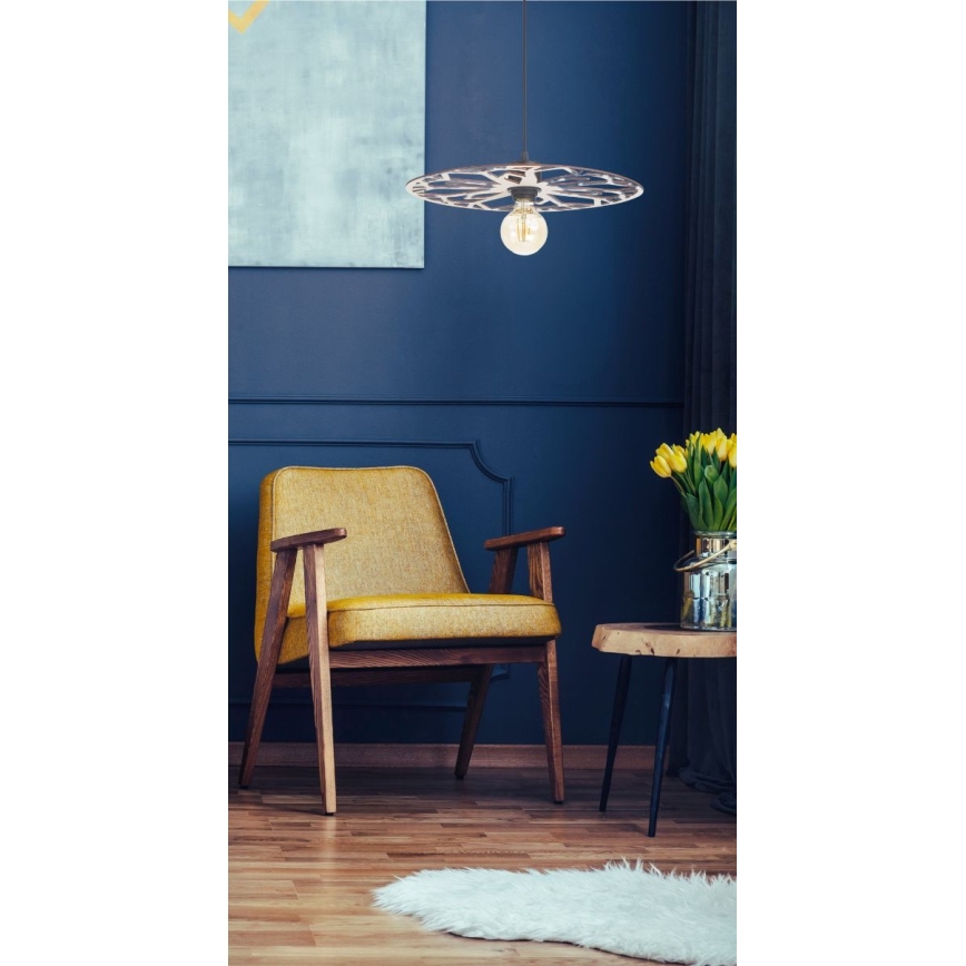 Ljuskrona med textilsladd FALCO 1xE27/60W/230V diameter 30 cm beige