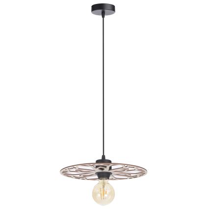 Ljuskrona med textilsladd FALCO 1xE27/60W/230V diameter 30 cm beige