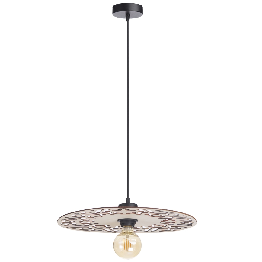 Ljuskrona med textilsladd FALCO 1xE27/60W/230V diameter 40 cm beige