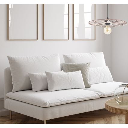 Ljuskrona med textilsladd FALCO 1xE27/60W/230V diameter 40 cm beige