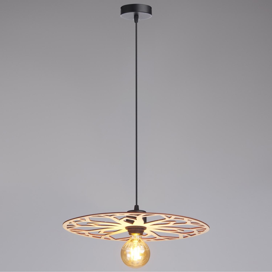 Ljuskrona med textilsladd FALCO 1xE27/60W/230V diameter 40 cm beige