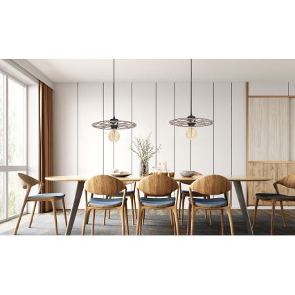 Ljuskrona med textilsladd FALCO 1xE27/60W/230V diameter 40 cm beige
