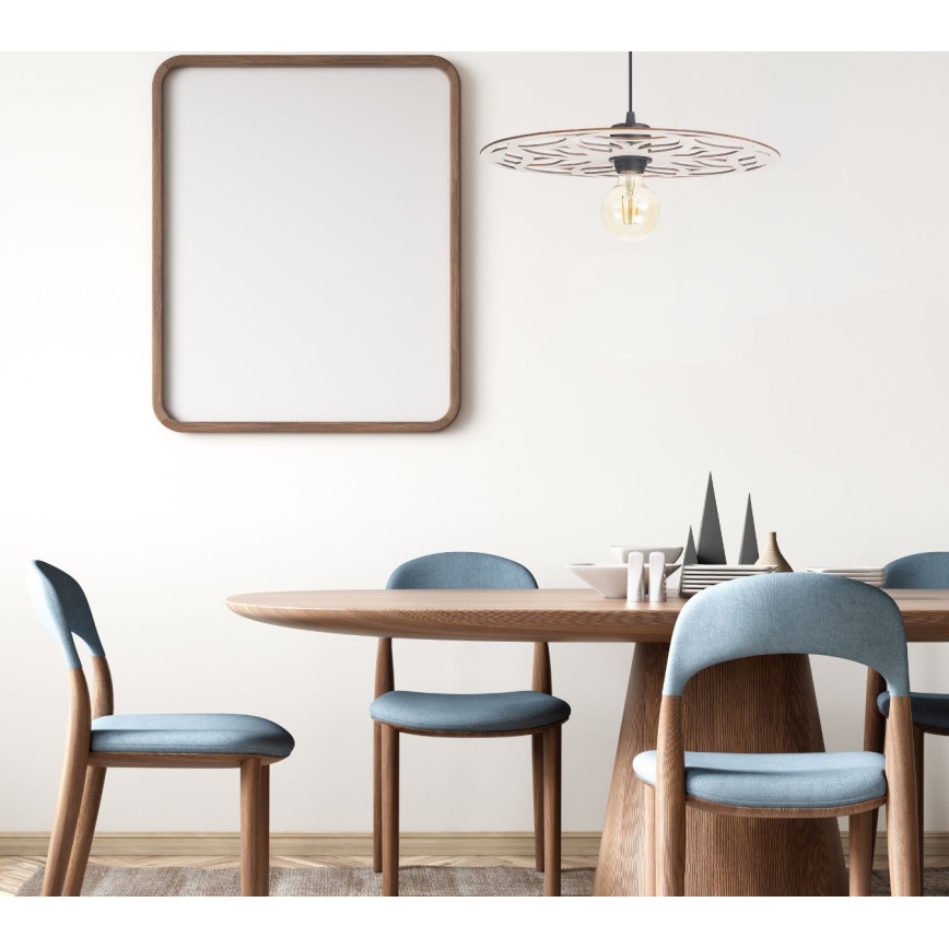 Ljuskrona med textilsladd FALCO 1xE27/60W/230V diameter 40 cm beige