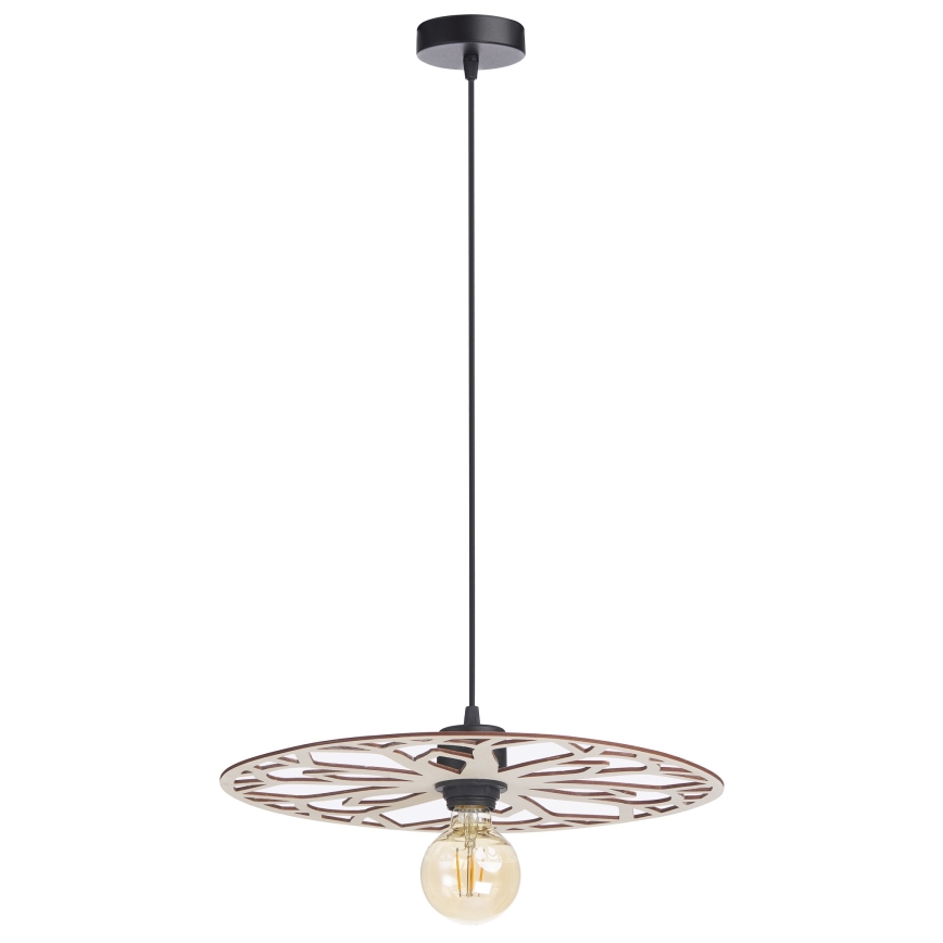 Ljuskrona med textilsladd FALCO 1xE27/60W/230V diameter 40 cm beige