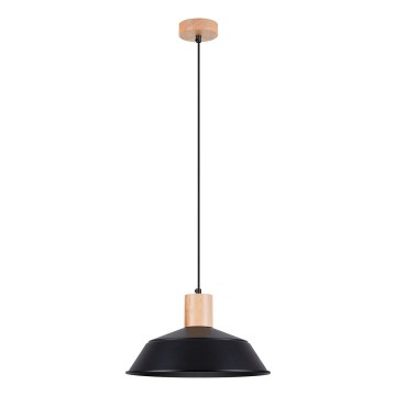 Ljuskrona med textilsladd FANO 1xE27/15W/230V diameter 34 cm svart