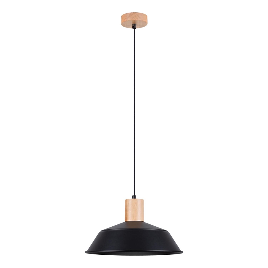 Ljuskrona med textilsladd FANO 1xE27/15W/230V diameter 34 cm svart