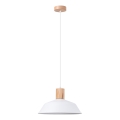 Ljuskrona med textilsladd FANO 1xE27/15W/230V diameter 34 cm vit