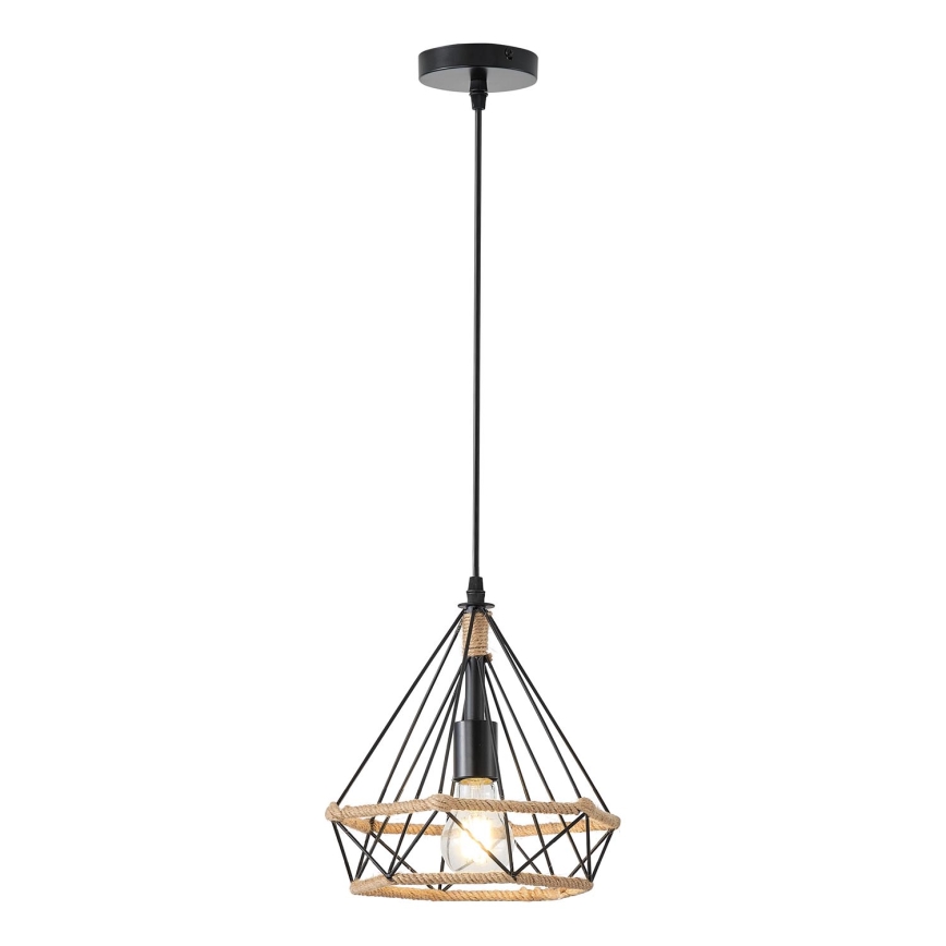 Ljuskrona med textilsladd FLARE 1xE27/15W/230V diameter 25 cm beige