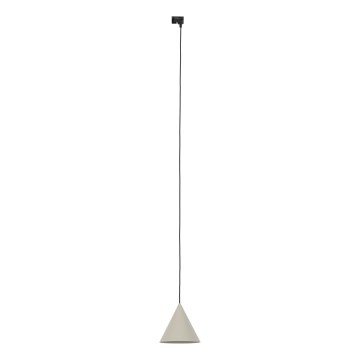 Ljuskrona med textilsladd för 1-fas skensystem CONO 1xE27/15W/230V svart/beige